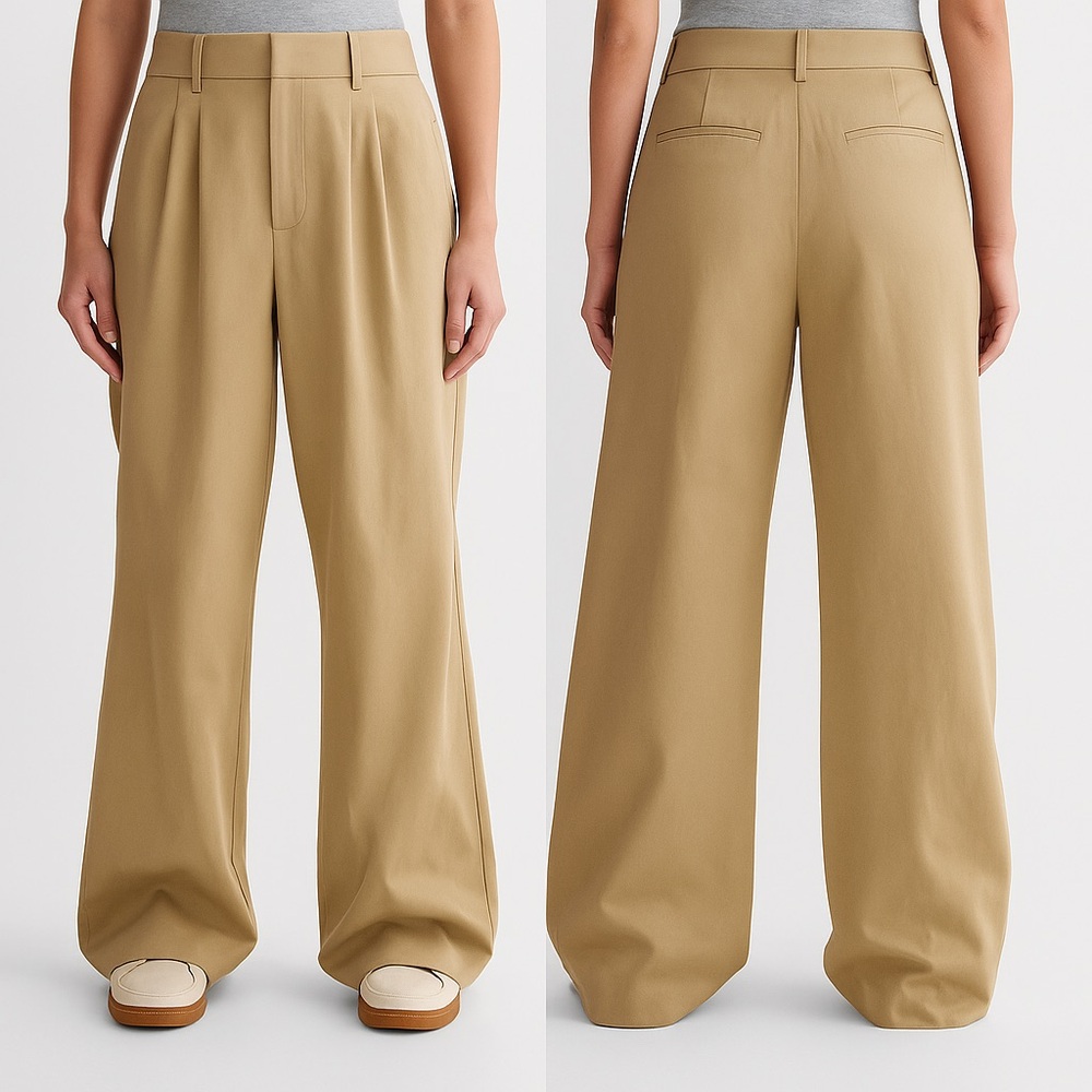 Everlane The Draper Pleated Pant in Buttersmooth Ash Brown Wide Leg High Rise 6